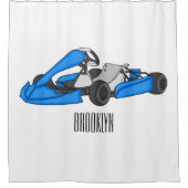 カルトレーシングカートゥーンイラストレーション シャワーカーテン (正面)