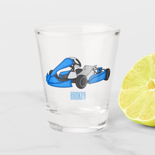 カルトレーシングカートゥーンイラストレーション ショットグラス (正面)