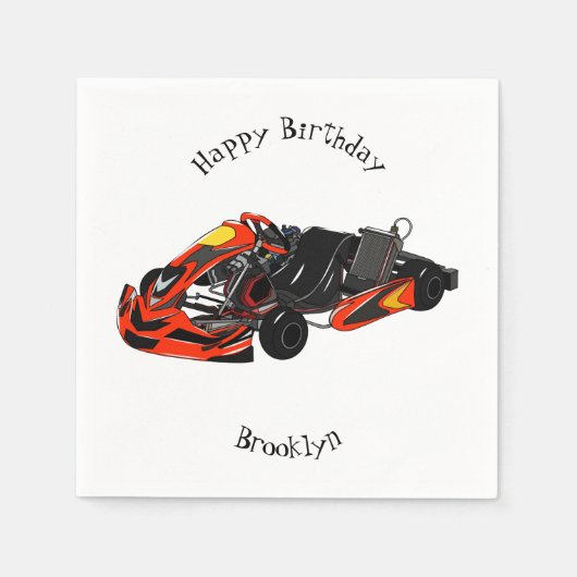 カルトレーシングカートゥーンイラストレーション スタンダードカクテルナプキン (正面)