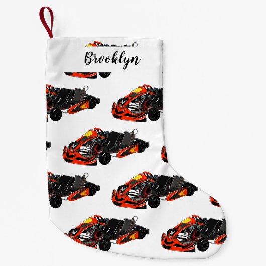 カルトレーシングカートゥーンイラストレーション スモールクリスマスストッキング (正面)