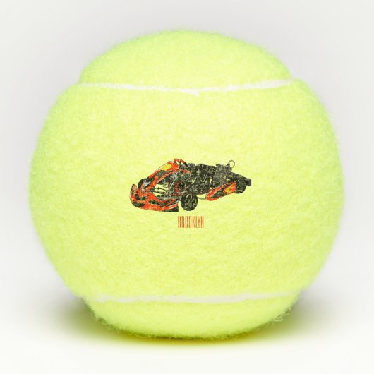 カルトレーシングカートゥーンイラストレーション テニスボール (正面)