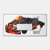 カルトレーシングカートゥーンイラストレーション デスクマット (キーボード&マウス)