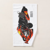 カルトレーシングカートゥーンイラストレーション バスタオルセット (ハンドタオル)