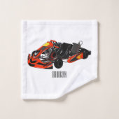 カルトレーシングカートゥーンイラストレーション バスタオルセット (ウォッシュタオル)