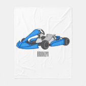 カルトレーシングカートゥーンイラストレーション フリースブランケット (正面)