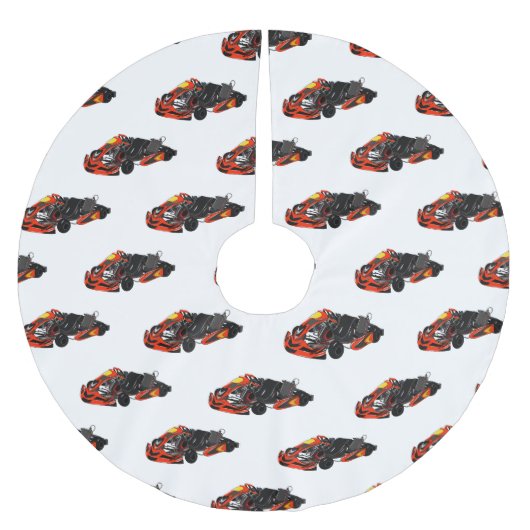 カルトレーシングカートゥーンイラストレーション ブラッシュドポリエステルツリースカート (正面)