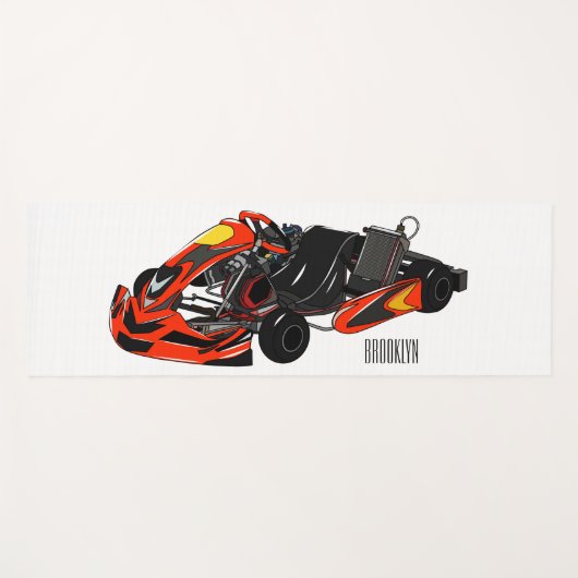 カルトレーシングカートゥーンイラストレーション ヨガマット (正面(横))