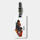 カルトレーシングカートゥーンイラストレーション ラゲッジタグ (正面縦)