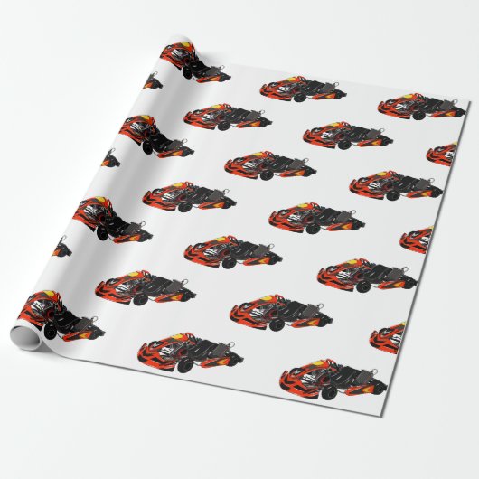 カルトレーシングカートゥーンイラストレーション ラッピングペーパー (アンロールド)