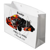 カルトレーシングカートゥーンイラストレーション ラージペーパーバッグ (裏面アングル)