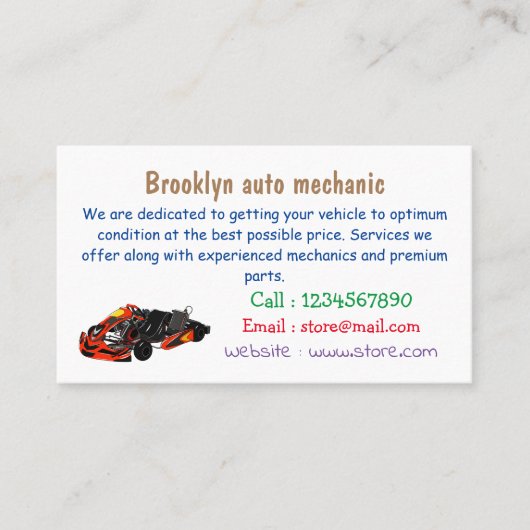 カルトレーシングカートゥーンイラストレーション 名刺 (正面)