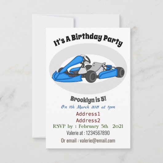 カルトレーシングカートゥーンイラストレーション 招待状 (正面)