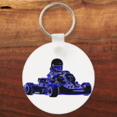 カルトレーシングブルーとホワイト キーホルダー (正面)