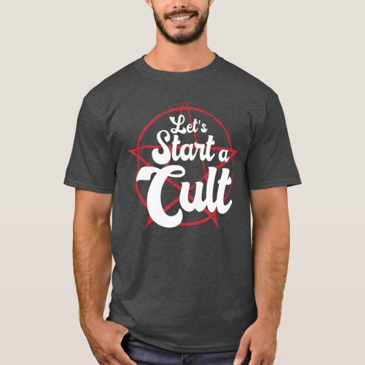カルト始めようぜ 大悪魔 ホラー カルト儀式 Tシャツ (正面)