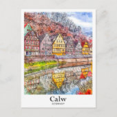 カルドイツアートトラベルウォーターの色手描き ポストカード (正面)