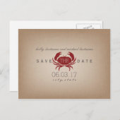 カルドインスパイアストックカニの結婚式の日付を保存 案内ポストカード (正面/裏面)