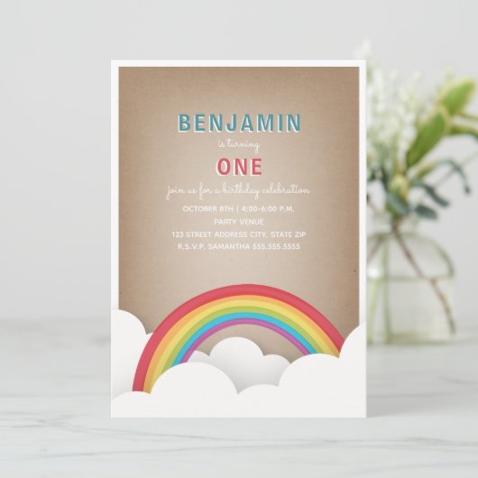 カルドインスパイアストックレインボークラウド誕生日 招待状 (スタンド正面)