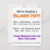 カルドロン&フクロウ錬金術のかわいい大きな目の魔女 招待状 (裏面)