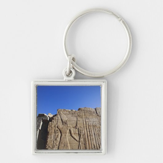 カルナクの神殿、壁に描かれた古代の絵文字 キーホルダー (正面)