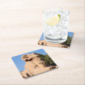 カルナック寺院のラム頭のスフィンクス – エジプト スクエアペーパーコースター (インサイチュ)