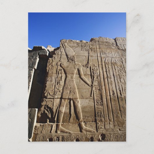 カルナック神殿の壁に刻まれた古代の象形文字、 ポストカード (正面)