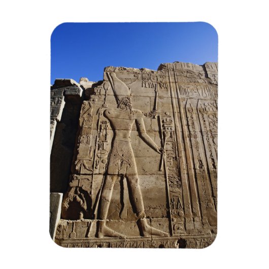 カルナック神殿の壁に刻まれた古代の象形文字、 マグネット (縦)