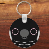 カルナビの黒いコッカトゥーの顔 キーホルダー (正面)