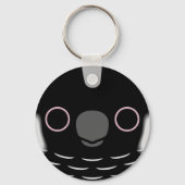 カルナビの黒いコッカトゥーの顔 キーホルダー (裏面)