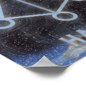 カルナ霊気ハートスターマーブルブルーポスター ポスター (角)