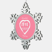 カルネ結婚リア17伝統的周年 スノーフレークピューターオーナメント (右)