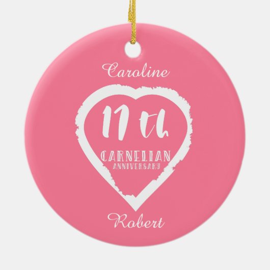 カルネ結婚リア17伝統的周年 セラミックオーナメント (裏面)