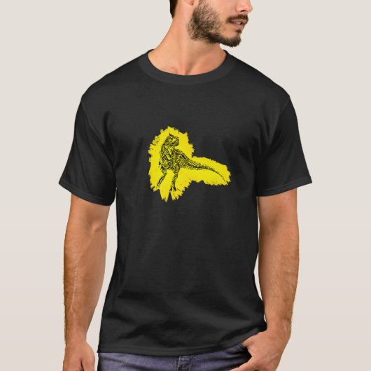 カルノタウルス恐竜モチーフ先史時代のプレデター Tシャツ (正面)