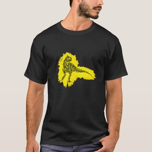 カルノタウルス恐竜モチーフ先史時代のプレデター Tシャツ (正面)