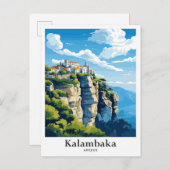 カルバンバカギリシャ旅行ポトレイトイラストレーション ポストカード (正面/裏面)