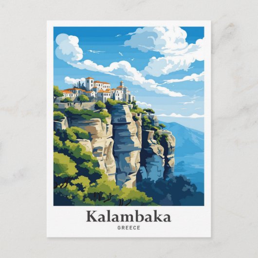 カルバンバカギリシャ旅行ポトレイトイラストレーション ポストカード (正面)