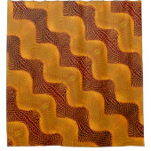 カルバlaranja e pontos dourados sobre fundo marrom シャワーカーテン (正面)