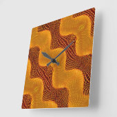 カルバlaranja e pontos dourados sobre fundo marrom スクエア壁時計 (傾斜)