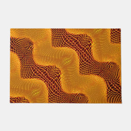 カルバlaranja e pontos dourados sobre fundo marrom ドアマット