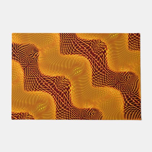 カルバlaranja e pontos dourados sobre fundo marrom ドアマット (正面)