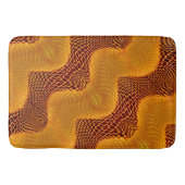 カルバlaranja e pontos dourados sobre fundo marrom バスマット (正面)