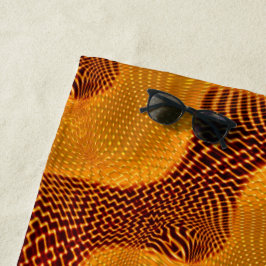 カルバlaranja e pontos dourados sobre fundo marrom ビーチタオル