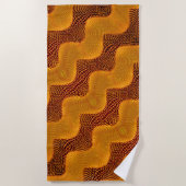 カルバlaranja e pontos dourados sobre fundo marrom ビーチタオル (正面)