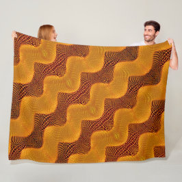 カルバlaranja e pontos dourados sobre fundo marrom フリースブランケット