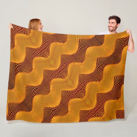カルバlaranja e pontos dourados sobre fundo marrom フリースブランケット (インサイチュ)