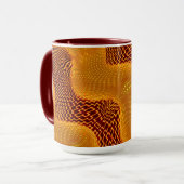 カルバlaranja e pontos dourados sobre fundo marrom マグカップ (正面左)