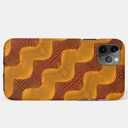 カルバlaranja e pontos dourados sobre fundo marrom Case-Mate iPhoneケース (裏面(横))