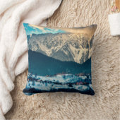 カルパシアン山の冬の風景。ロム・ブラン クッション (ブランケット)