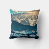 カルパシアン山の冬の風景。ロム・ブラン クッション (裏面)