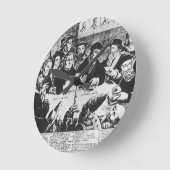 カルビンとルーサー(版木、銅版、版画) ラウンド壁時計 (傾斜)