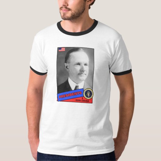 カルビン・クーリッジの野球カード Tシャツ (正面)